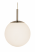 Aneta OPAL TAKLAMPA STÅL/OPALVIT 250MM
