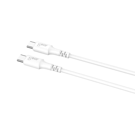 GEAR LADDKABEL USB-C TILL USB-C 1M VIT